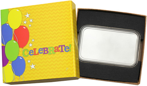 SilverTowne Natural Kraft Paper Gift Box w/Celebrate Balloons Box Sleeve & Cap - Product Packaging [Add $7.00]